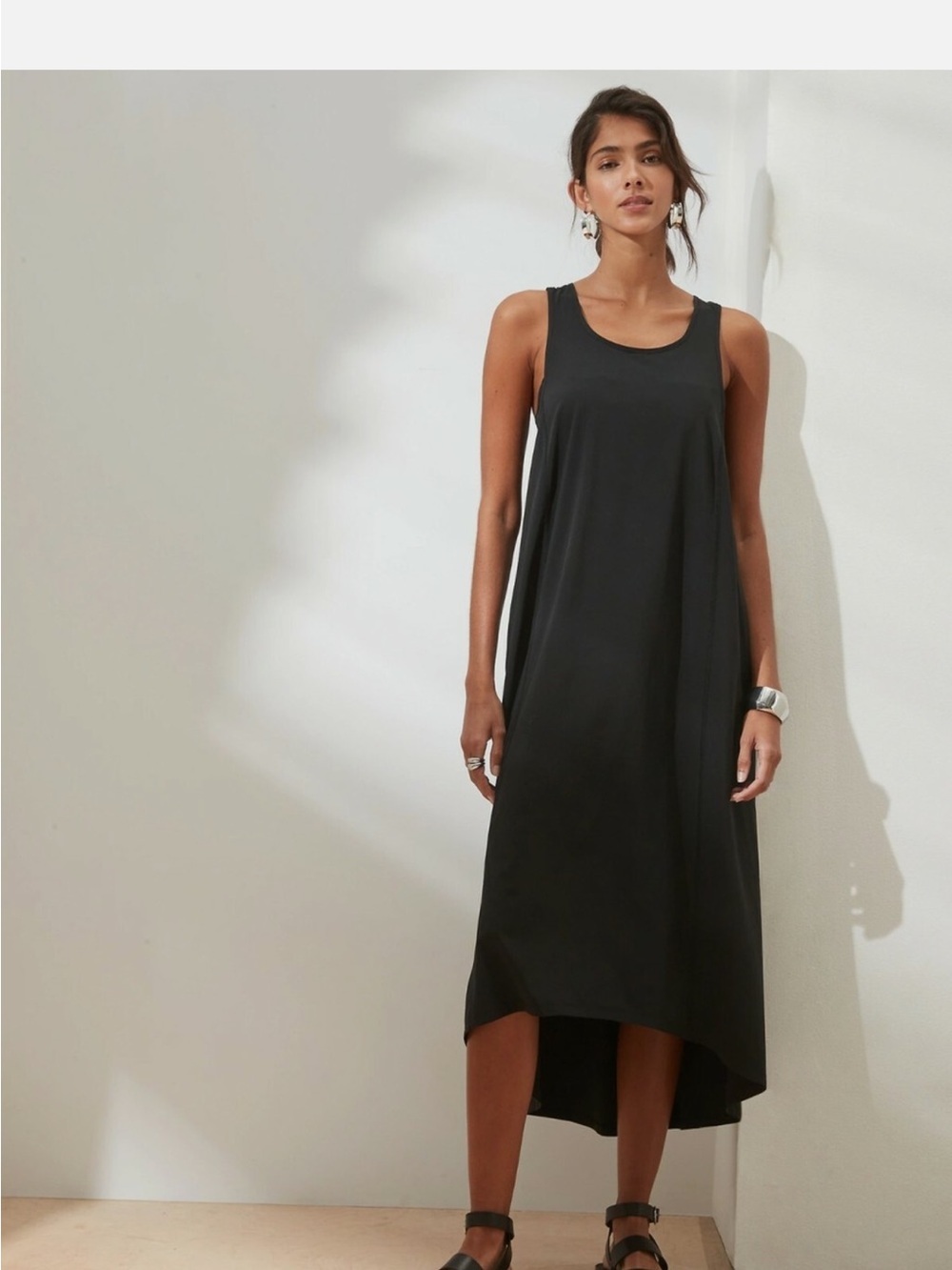 Banana Republic High-Low Hem Active Dress in Black Built in Bra